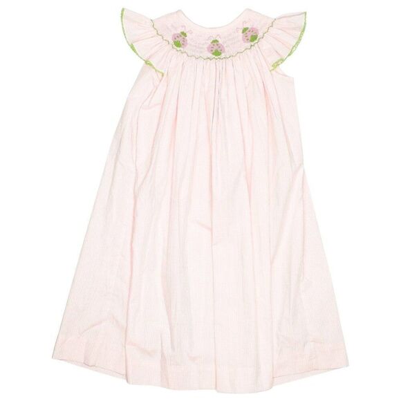 Classic Whimsy Ladybug Smocked Embroidered Pink Checkered Gingham Dress Size 5 - Picture 1 of 4